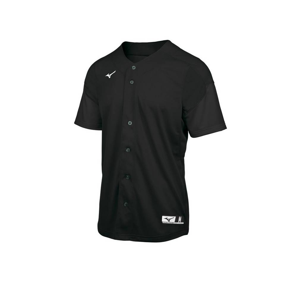 Maglia Mizuno Baseball Aerolite Full Button Uomo - Nere - 61302-YDWN